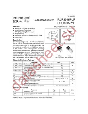 IRLR3915PBF datasheet  